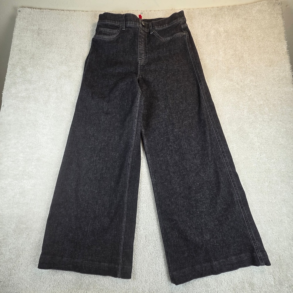 Spanx Wide Leg Jeans Charcoal Grey High Rise Stretch XL 20521R